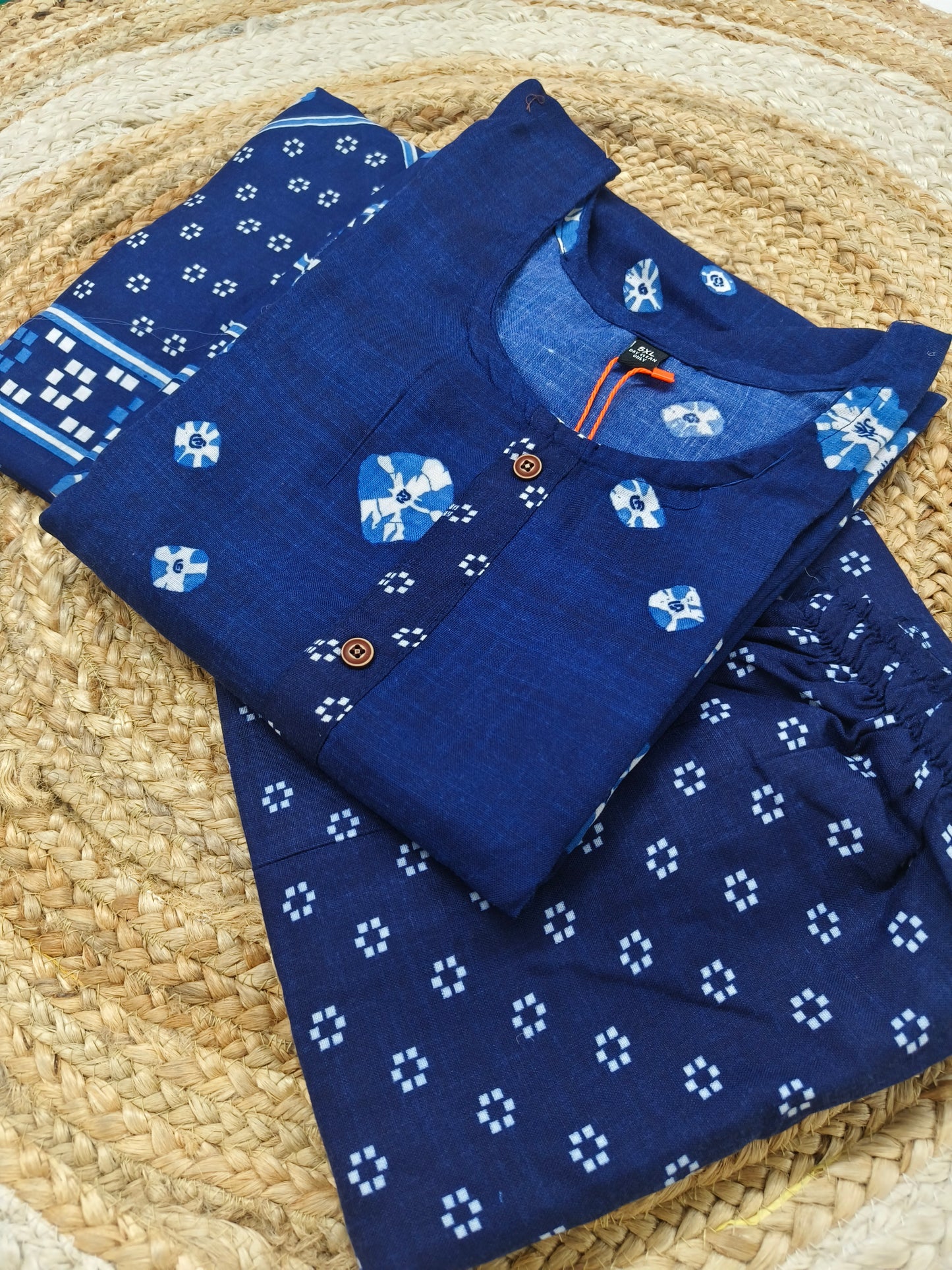 Peacock blue Cotton sets with duppatta