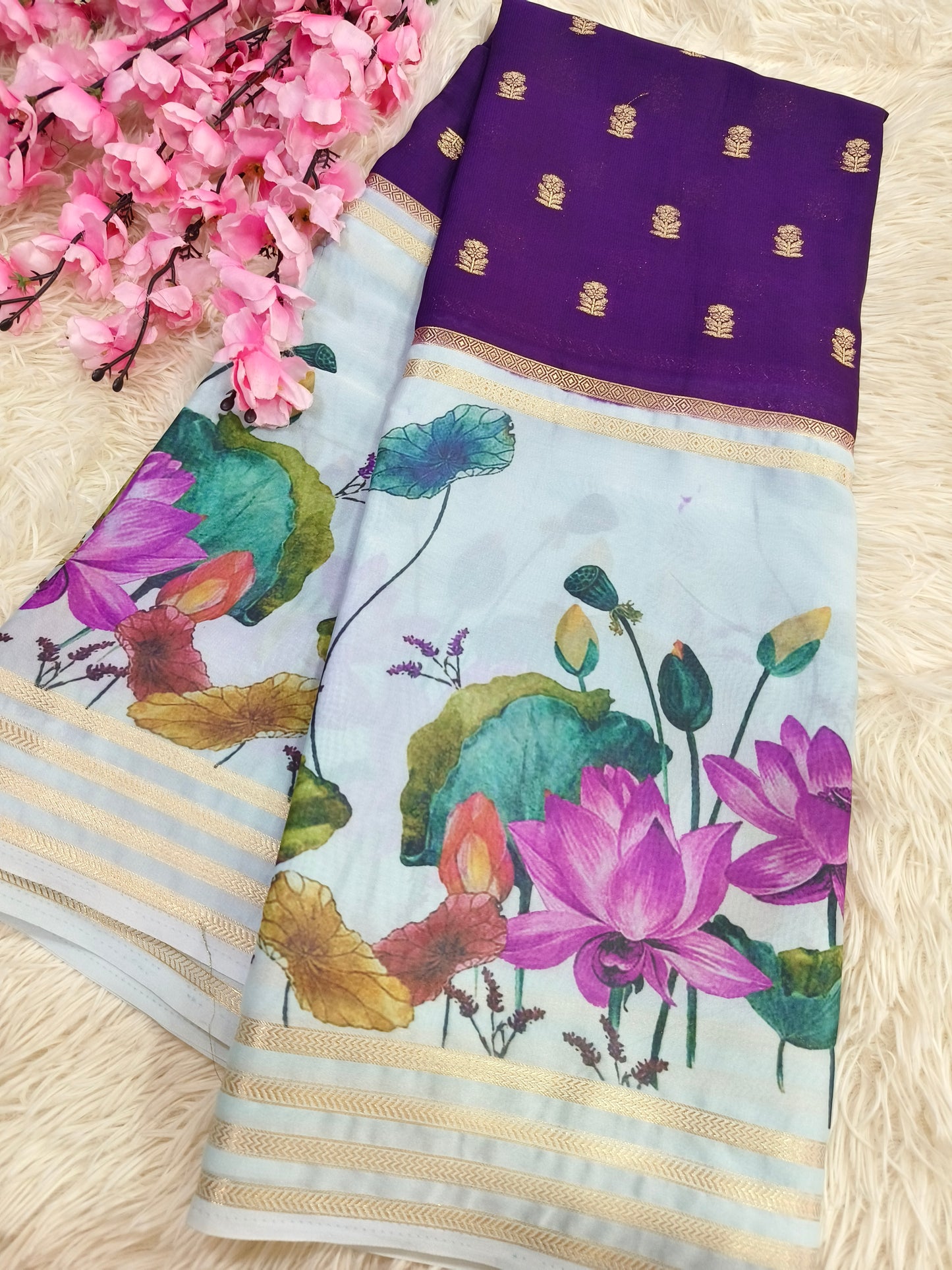 Black With Green semi silk saree