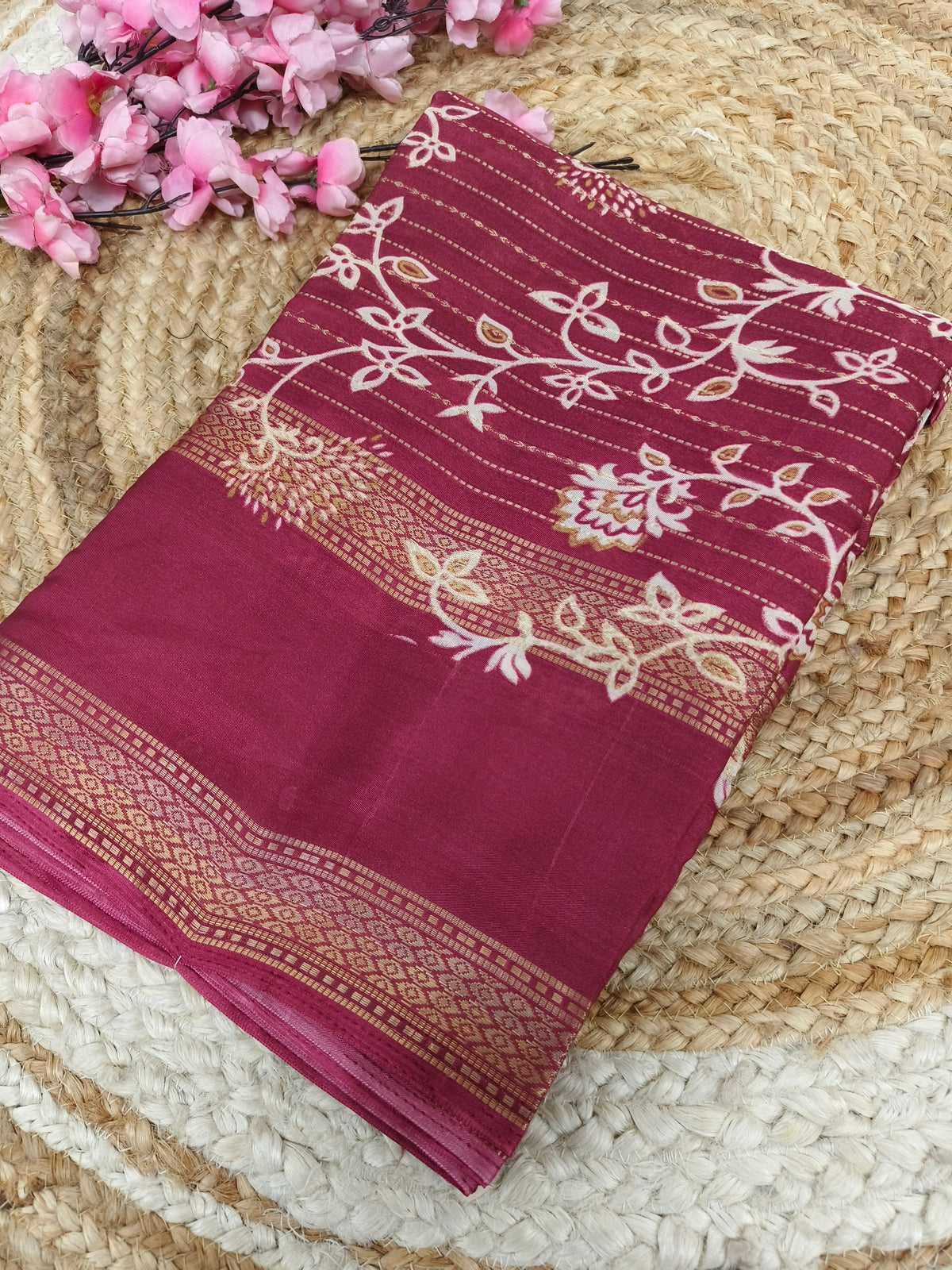 Wine Dola Silk Saree