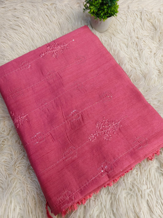 Rose pink Elegant Matka silk saree
