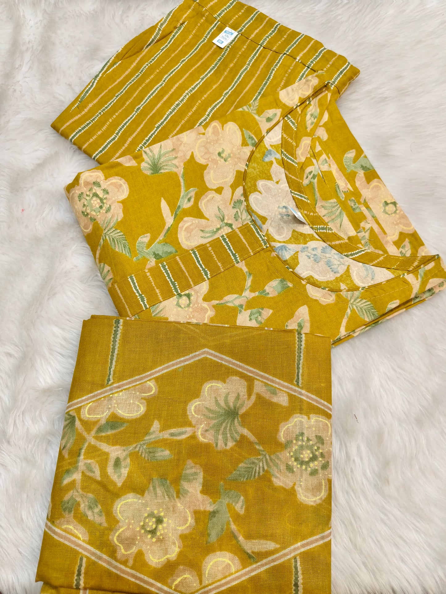 Yellow pure cotton suits