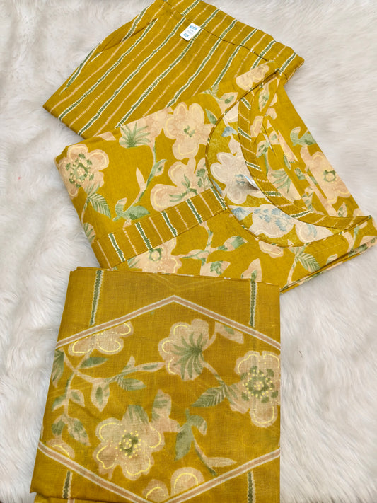 Yellow pure cotton suits
