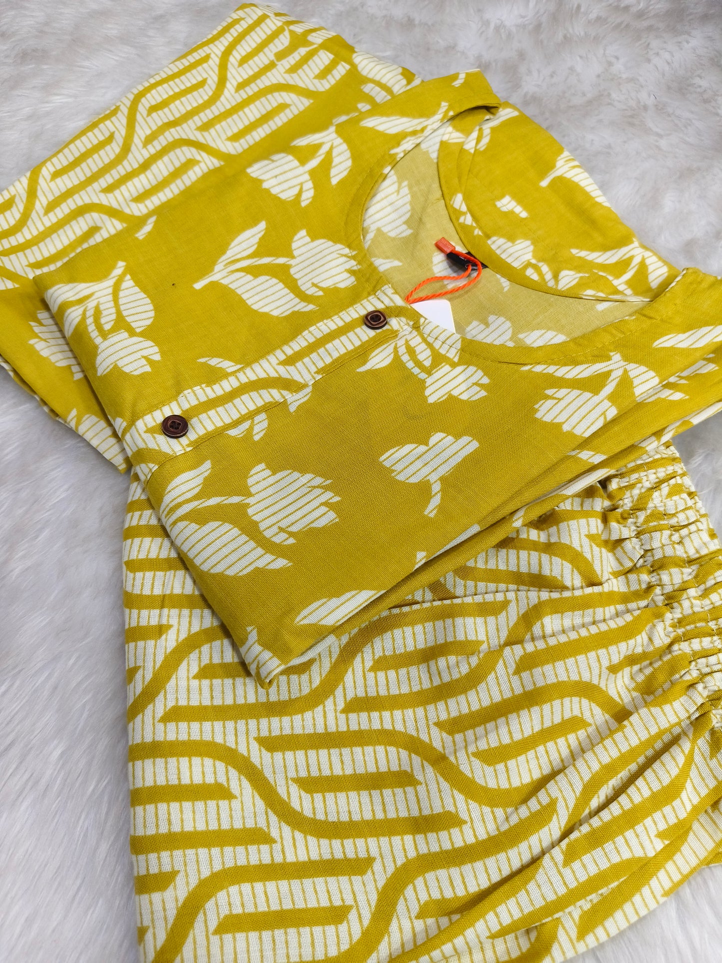Yellow Cotton sets with duppata