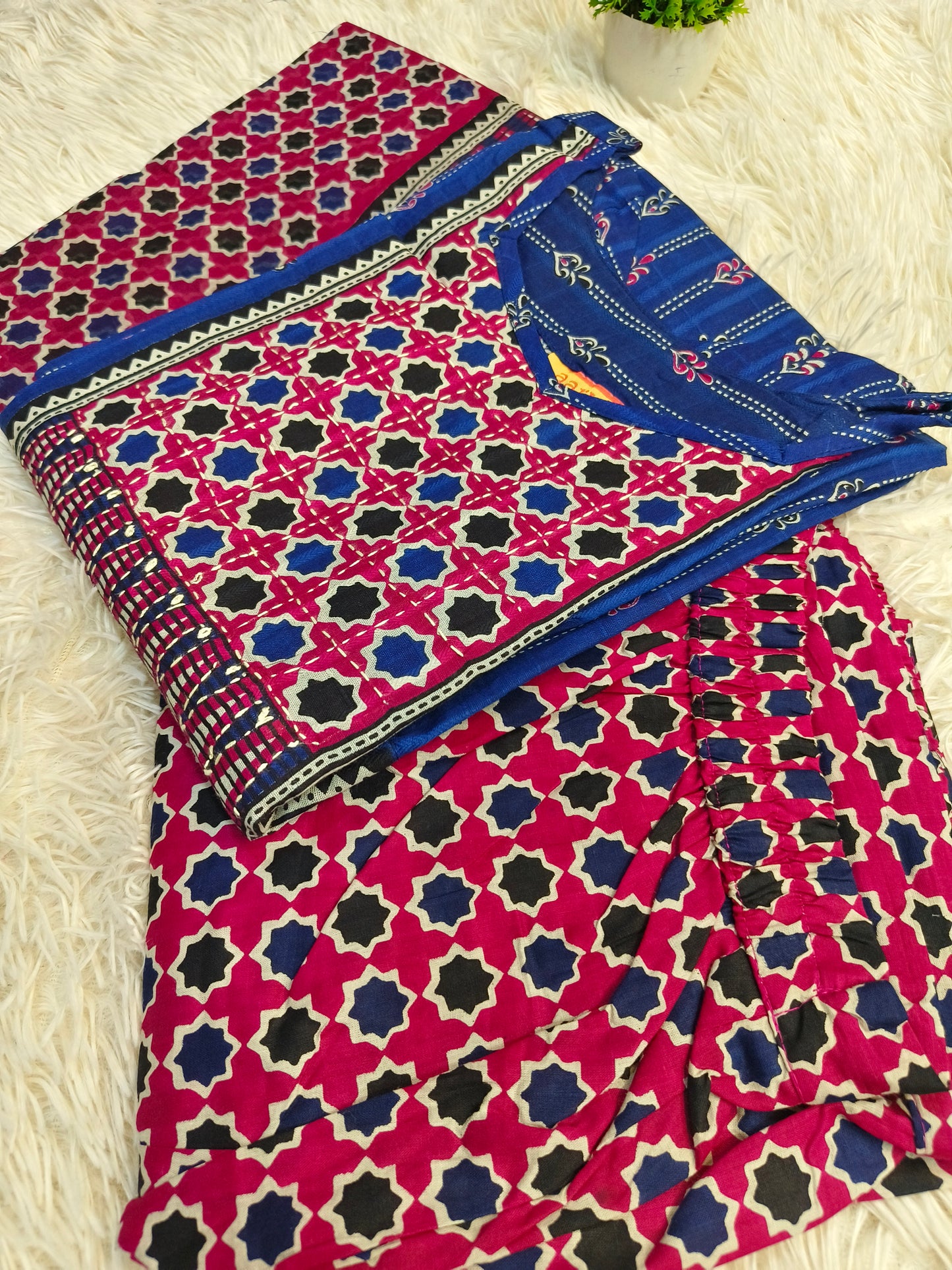 Blue Aarvi Pure Cotton Suit
