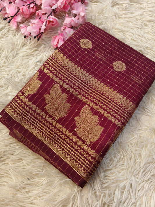 Wine semi Mysore silk saree