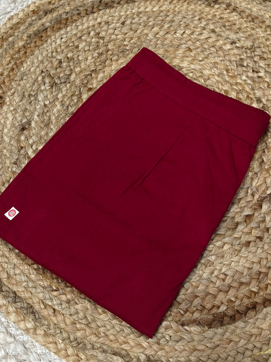 Maroon pure cotton Bottom Wear