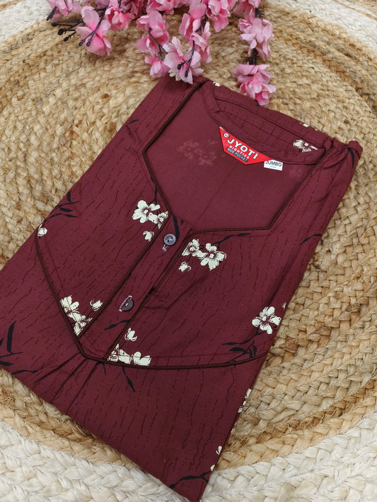 Mauve pure cotton Nighty