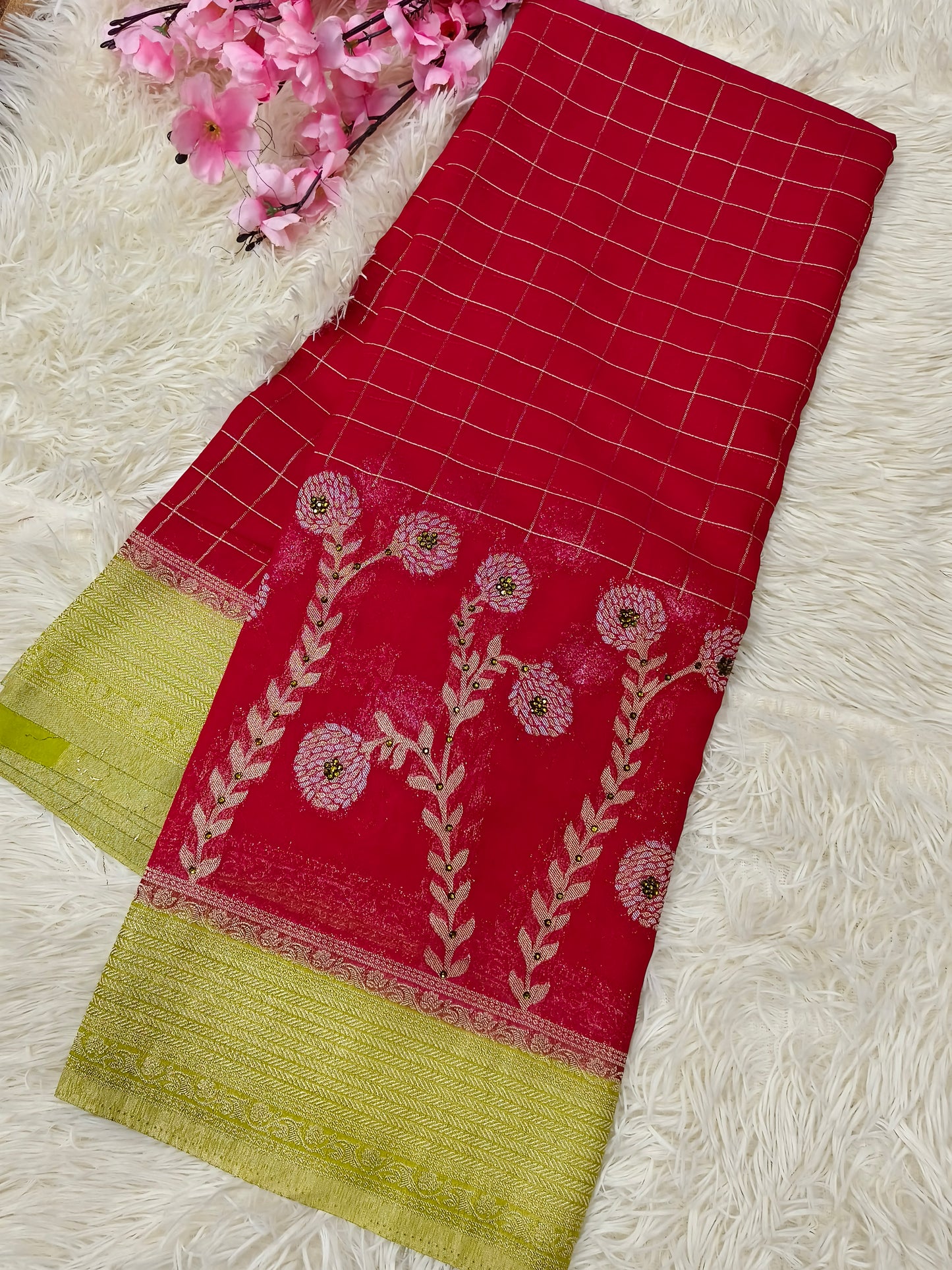Boutique style designer Georgette silk saree