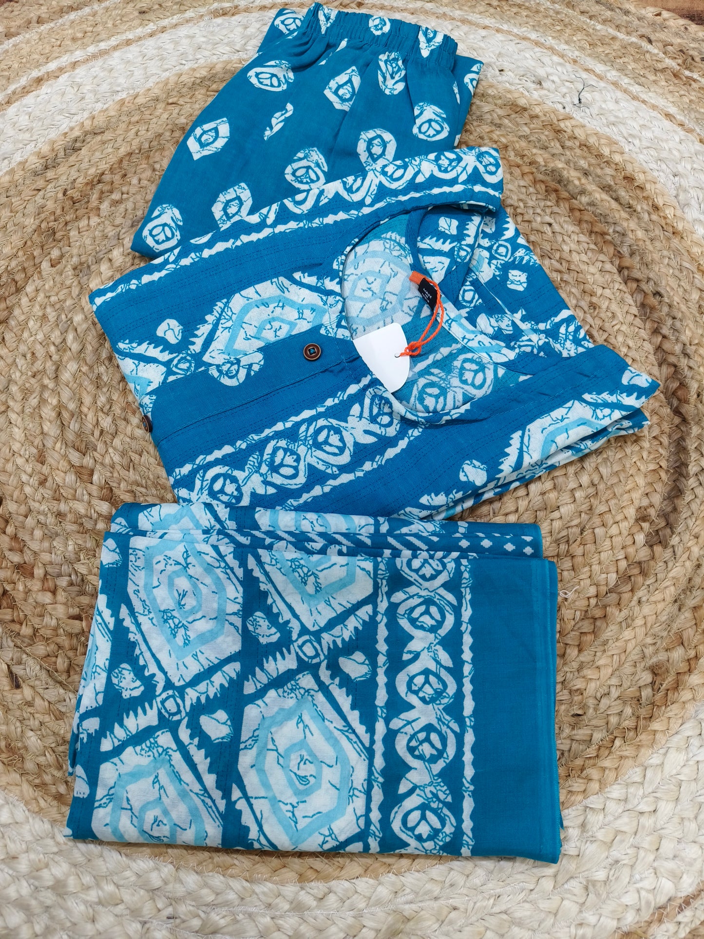 Blue Cotton sets with duppatta