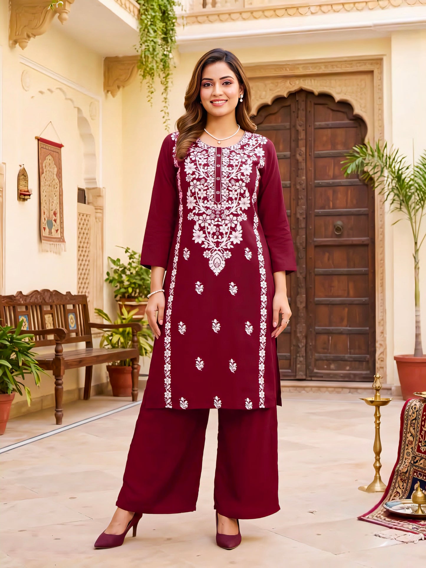 Maroon Elegant Cord set