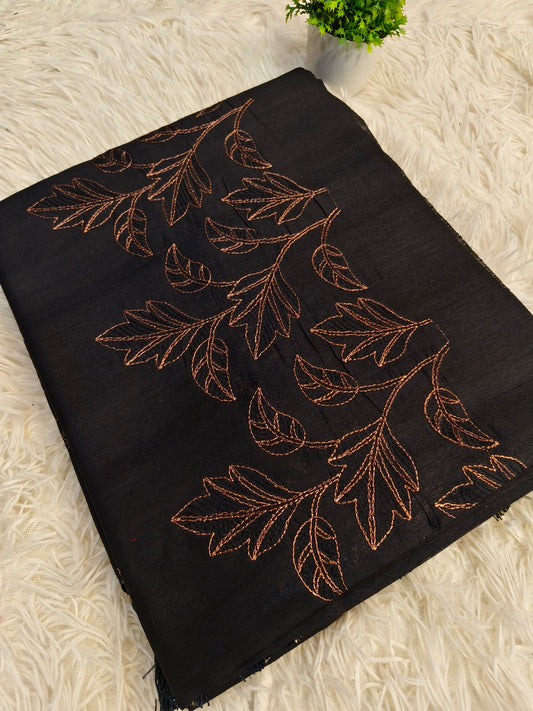 Black Elegant Matka silk saree