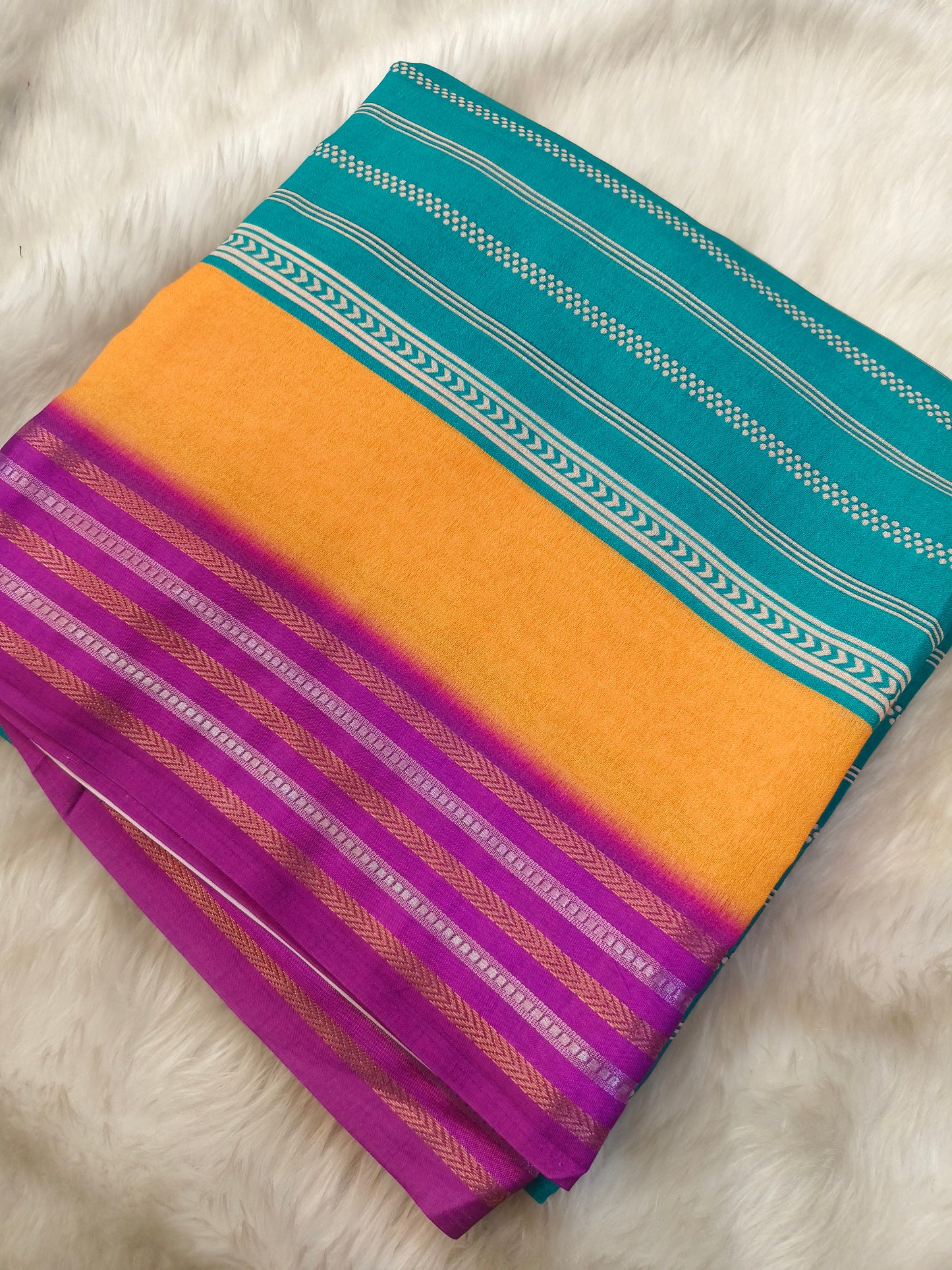 Blue Georgette Silk Saree