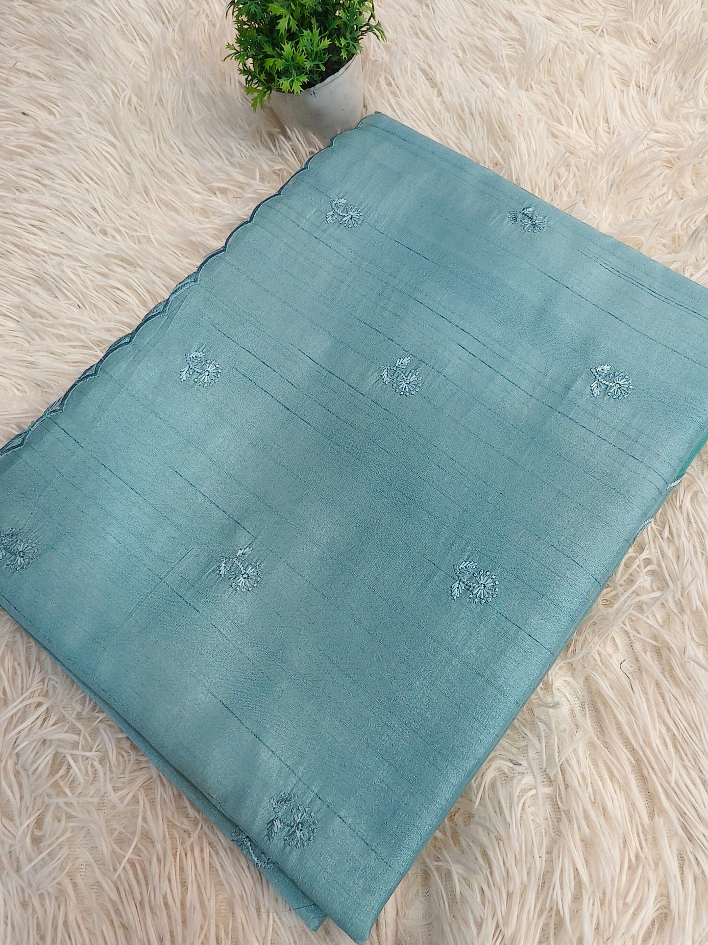 Light blue Elegant Matka silk saree