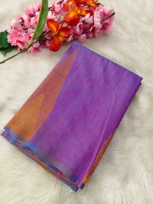 Purple semi viscose silk saree