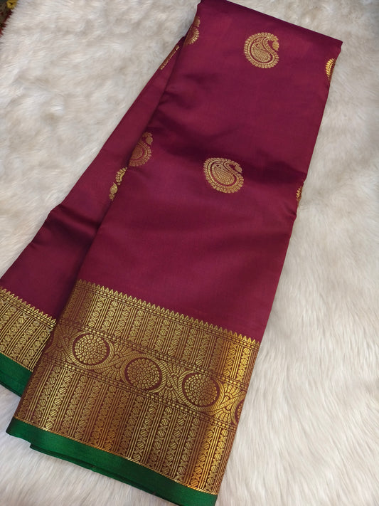 Marron Semi kanchi silk saree