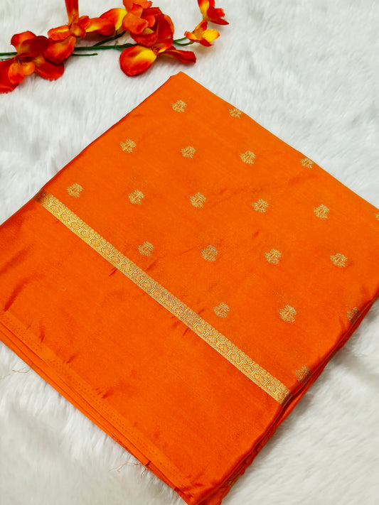 Orange semi silk saree