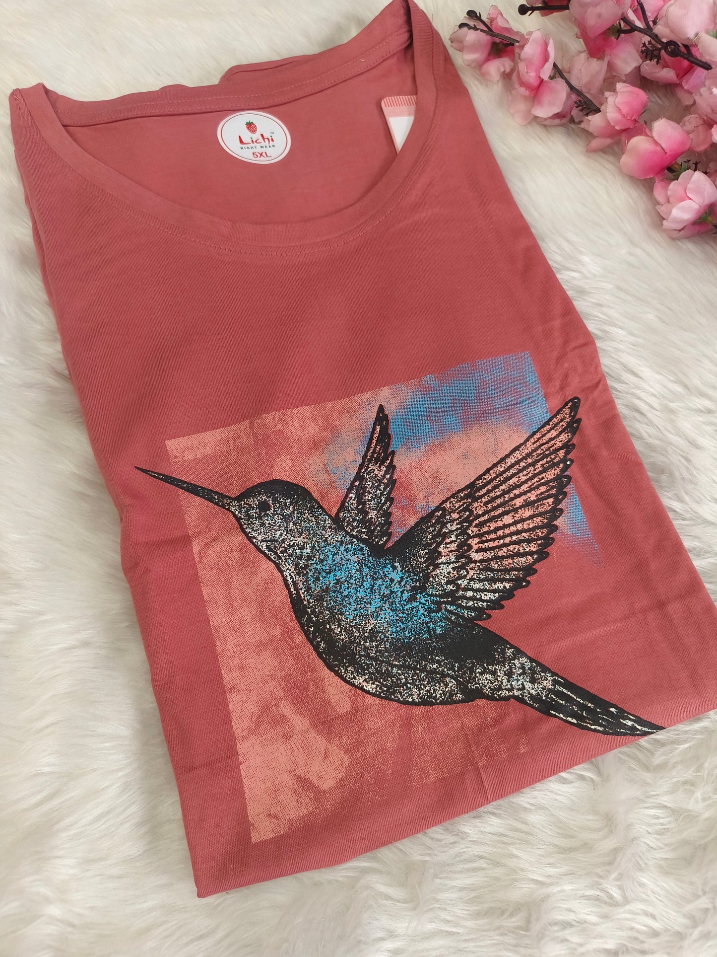 Peach cotton T-shirt 5XL