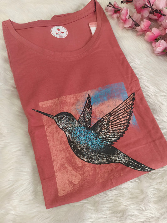 Peach cotton T-shirt 5XL