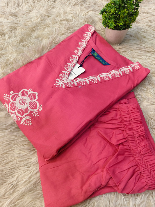 Light Pink pure cotton two piece sets