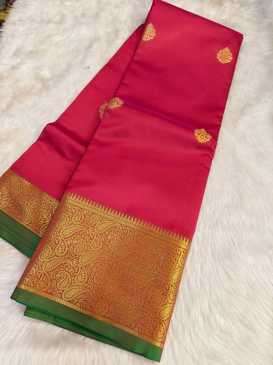 Marron Semi kanchi silk saree