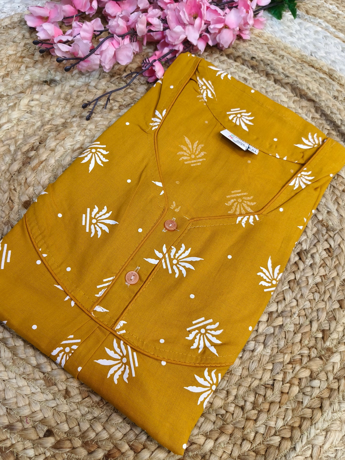 Yellow Pure cotton Nighty