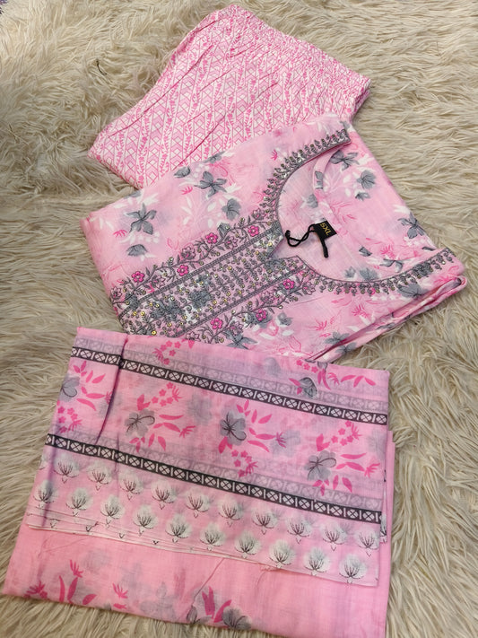 Pink Eelgent Pure cotton side cut set