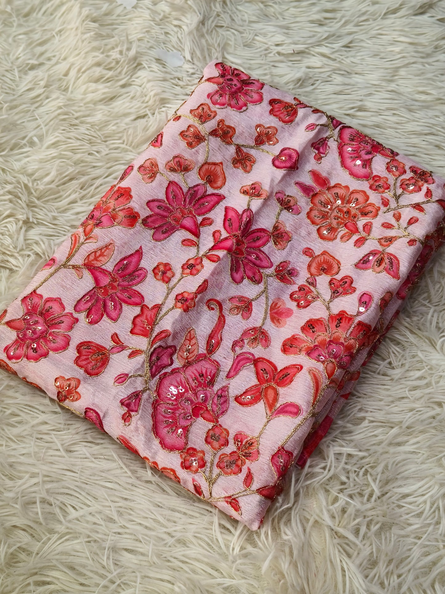 Light Peach Silk blouse piece