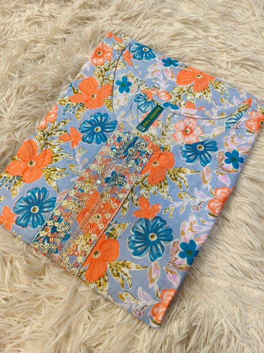 Light Blue cotton kurta