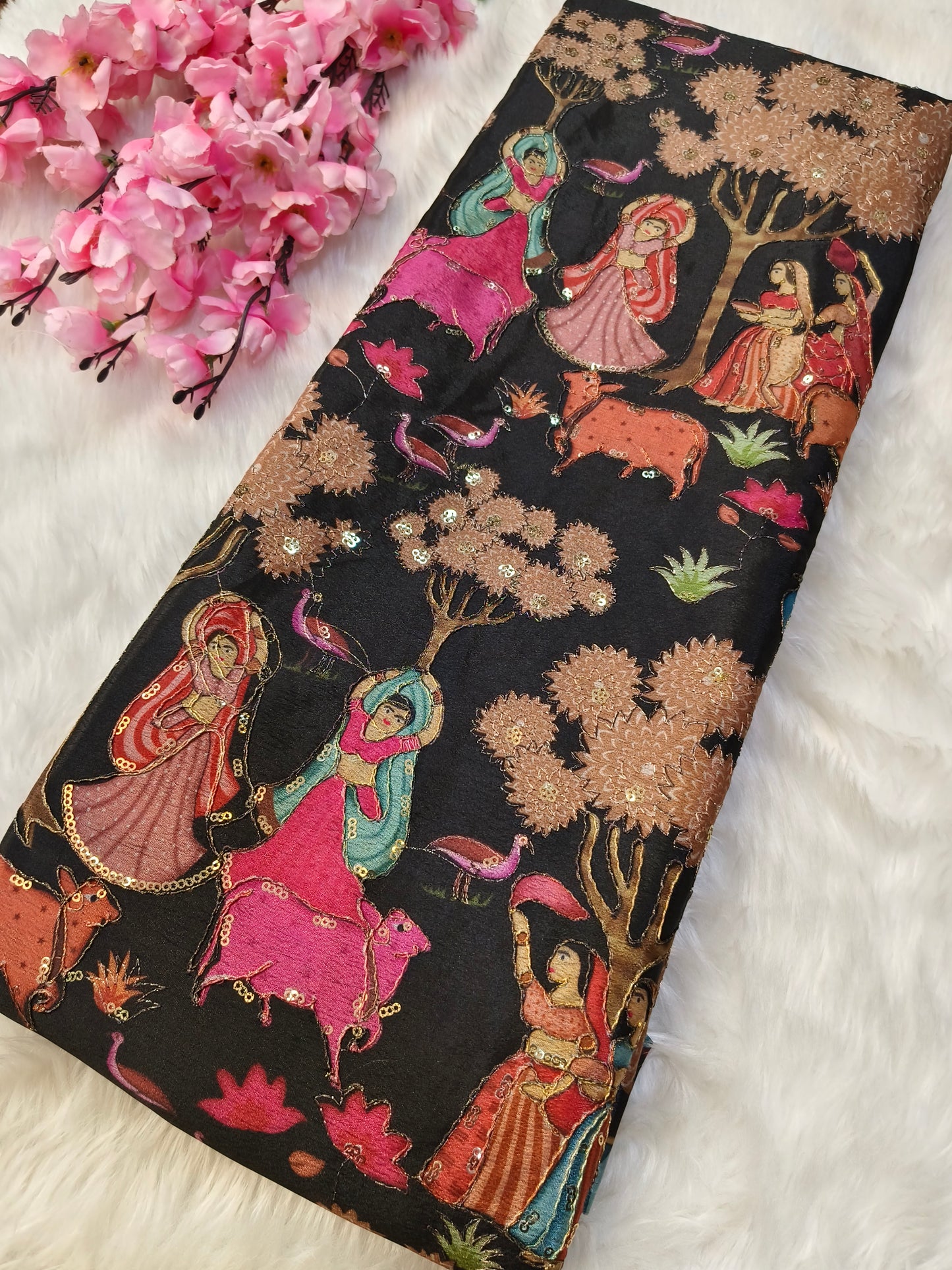 Black Silk blouse piece