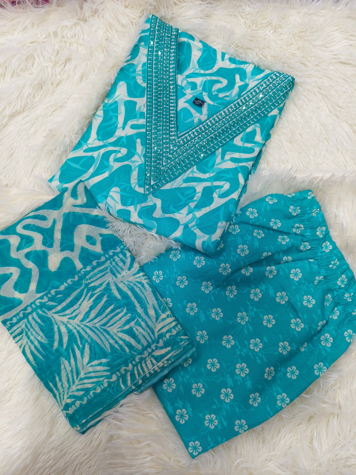 Blue Cotton sets with duppata