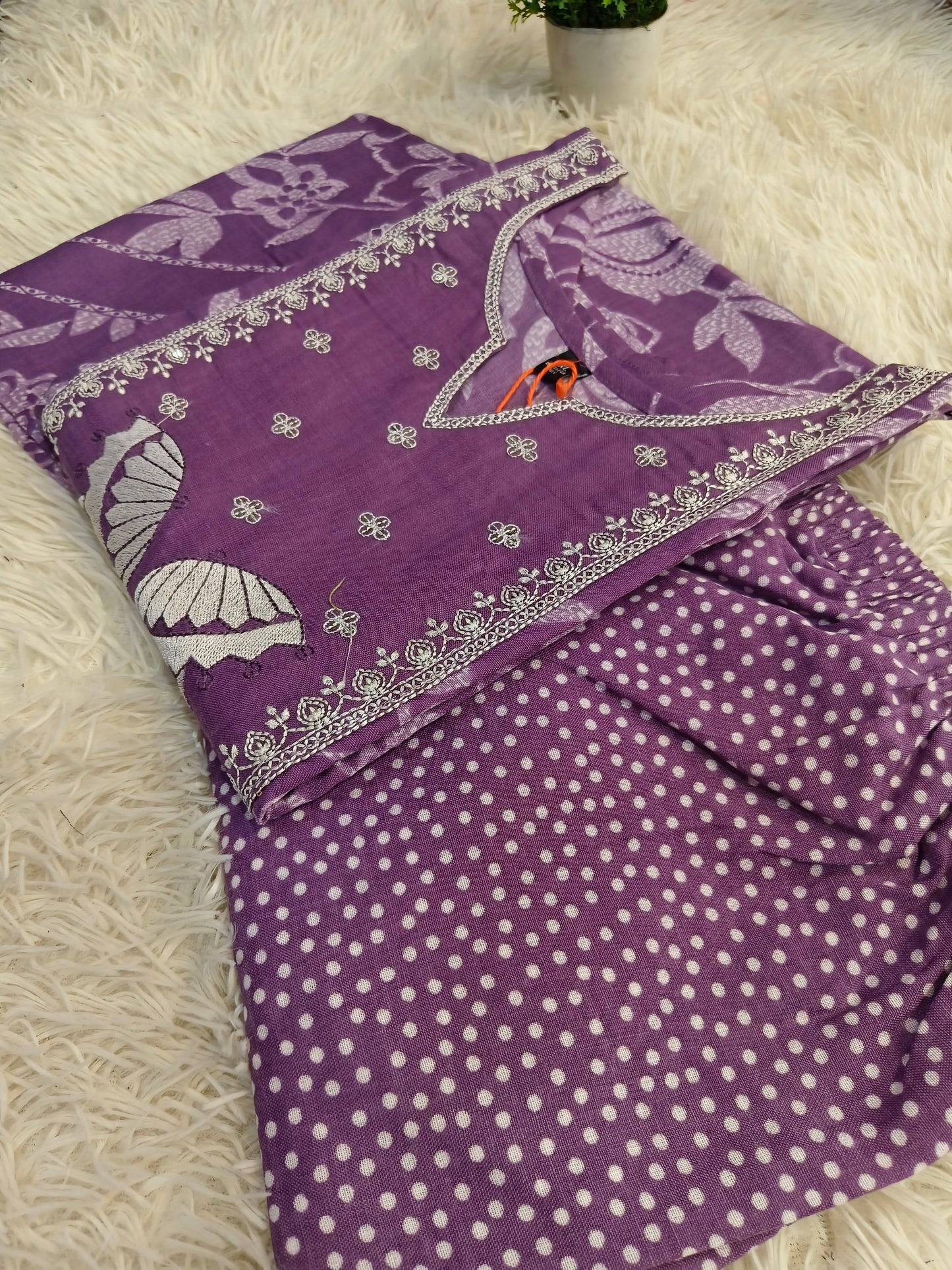 Purple cotton sets with duppata