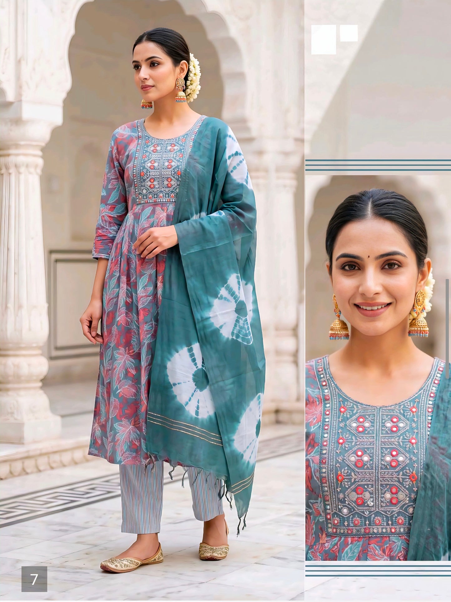 Green Anarkali suit