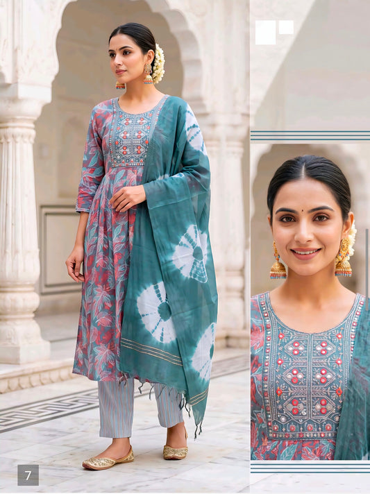 Green Anarkali suit