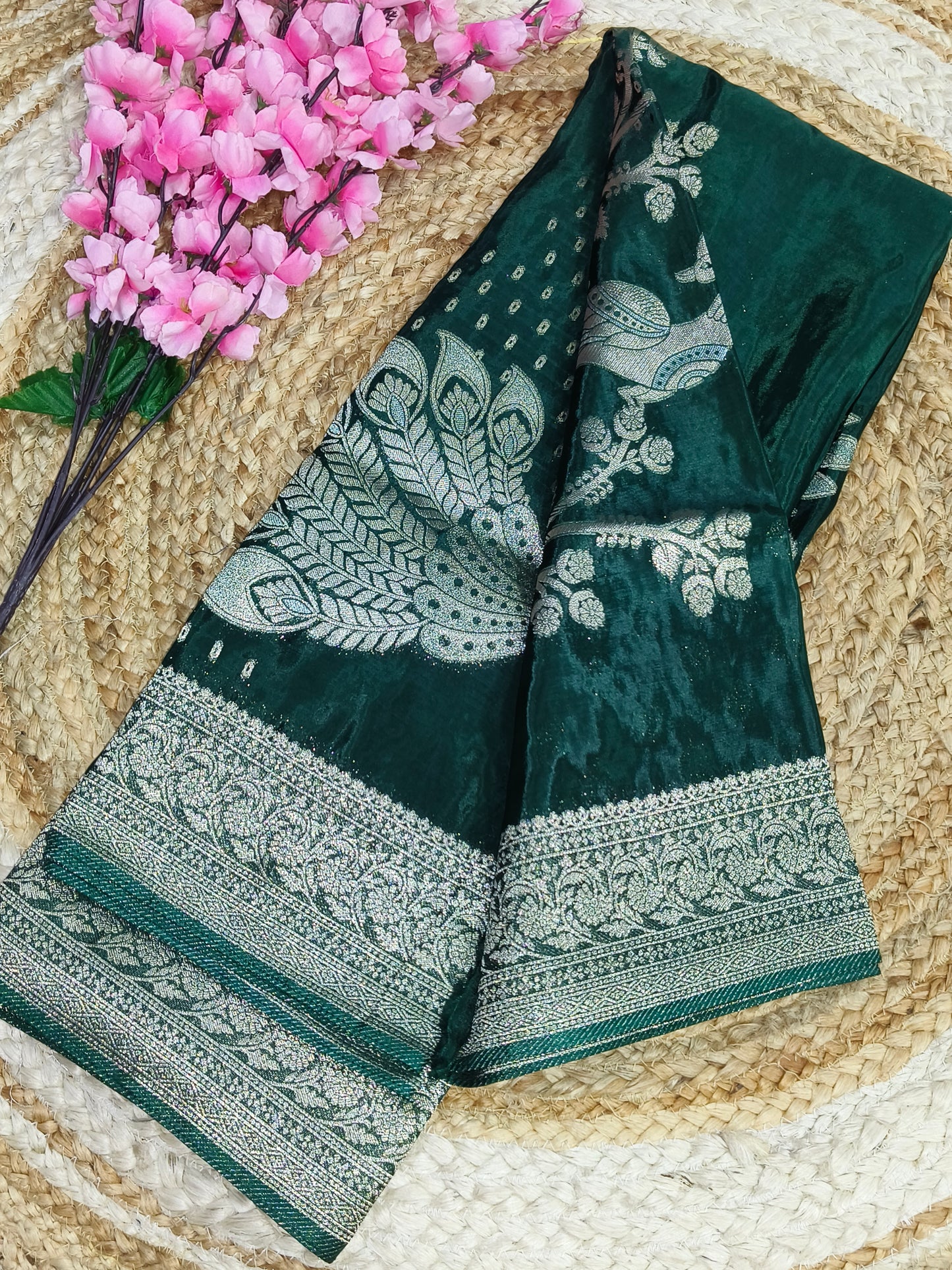 Green Premium viscous silk saree