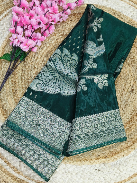 Green Premium viscous silk saree