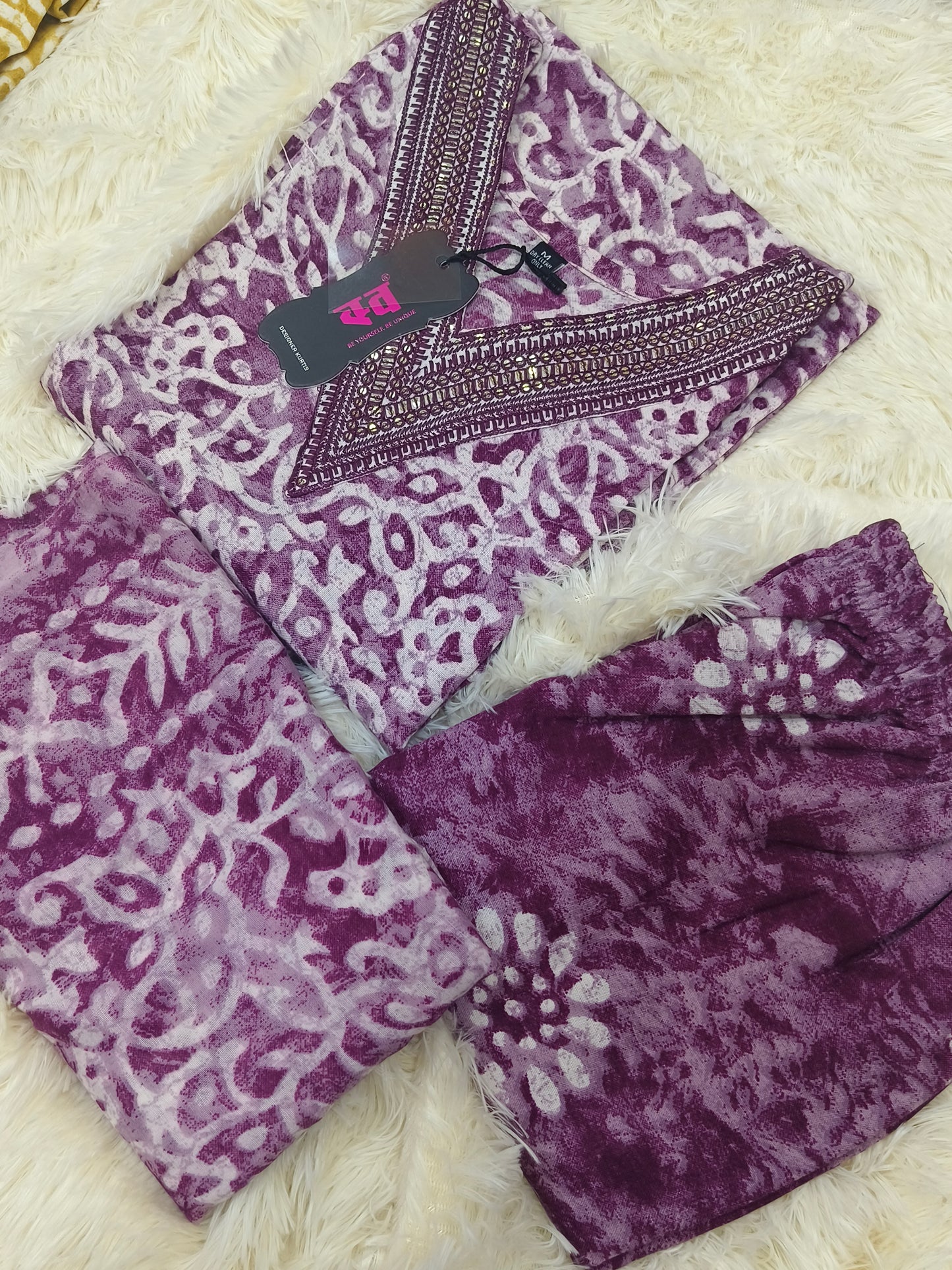 Wine Cotton sets with duppata