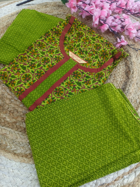 Green  Aarvi Pure Cotton Suit