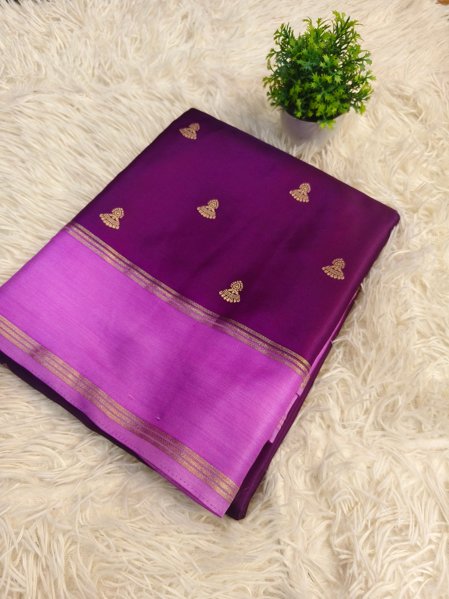 Wine with pink Elegant gaji silk saree