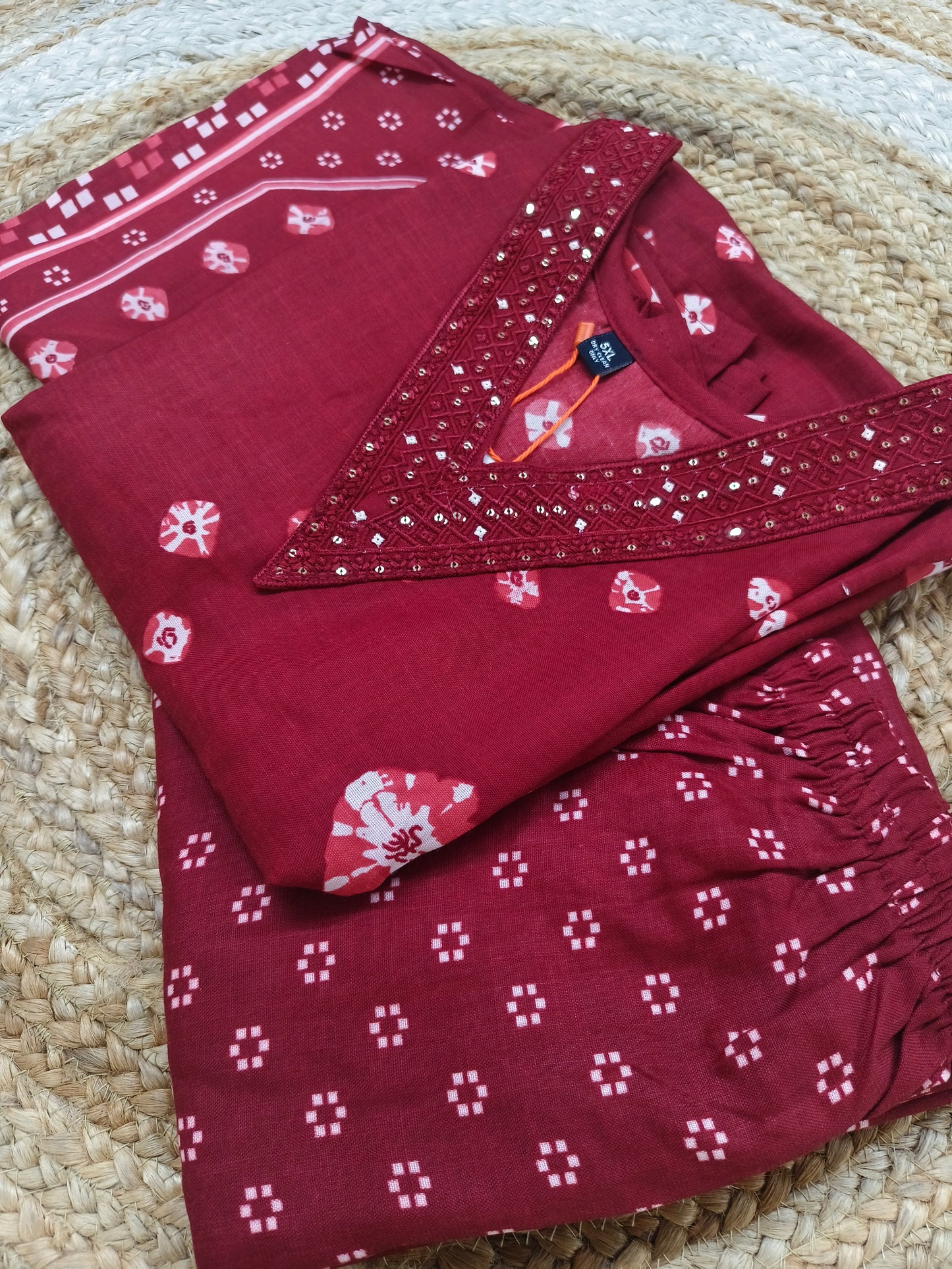 Marron Cotton sets with duppatta