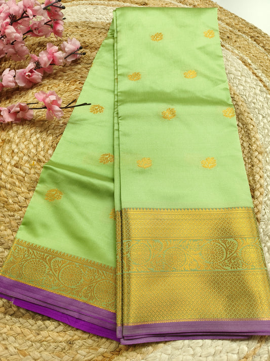 Mint Green Semi kanchi silk saree