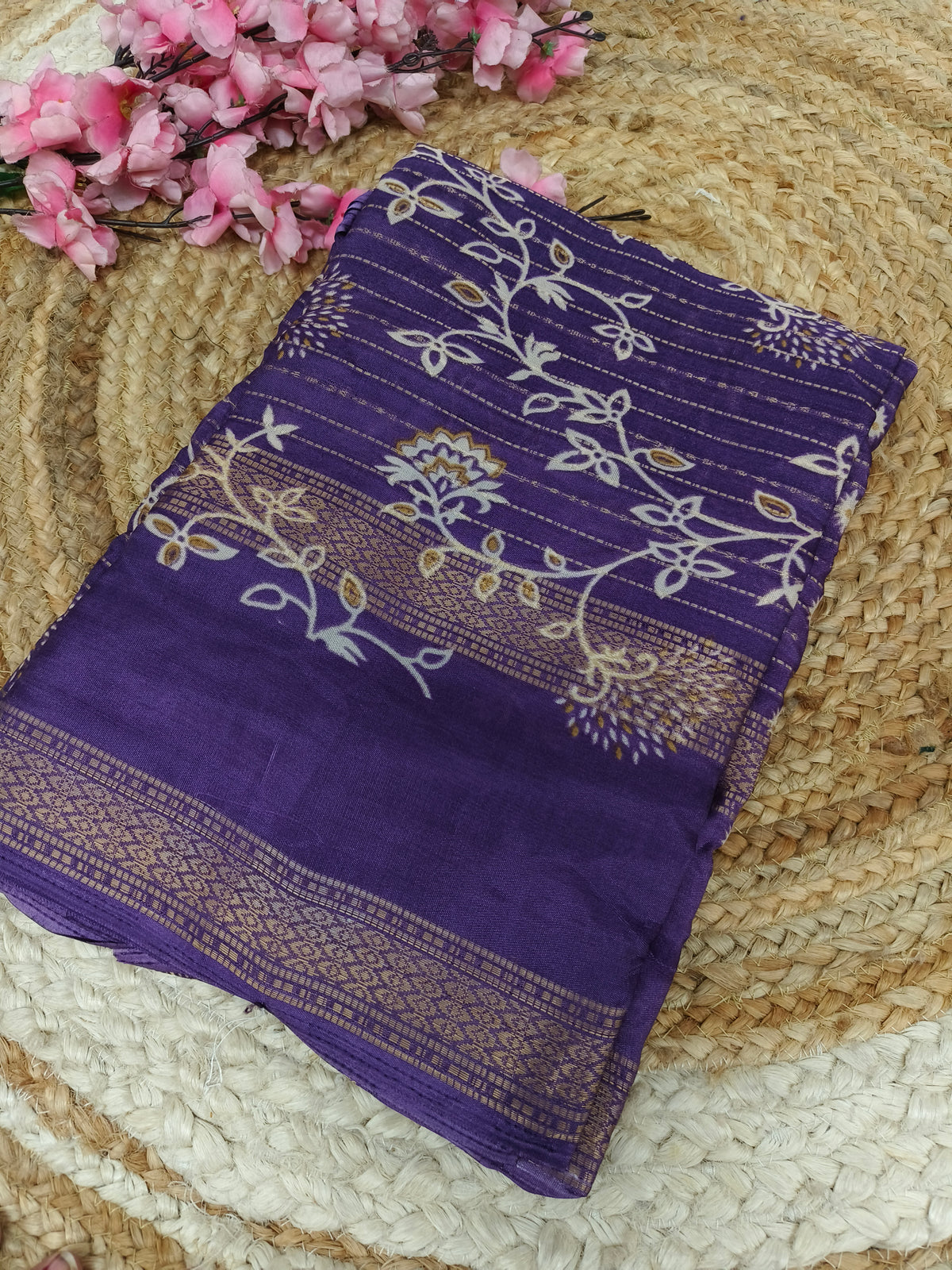Purple  Dola Silk Saree