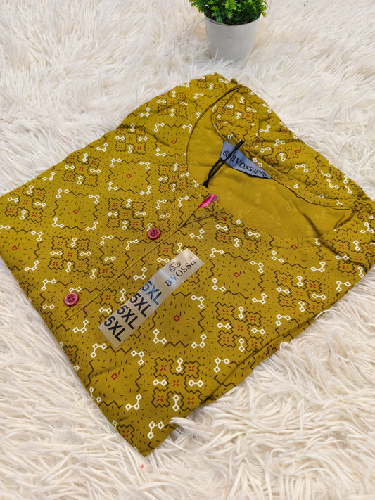 Yellow Rayon straight kurta