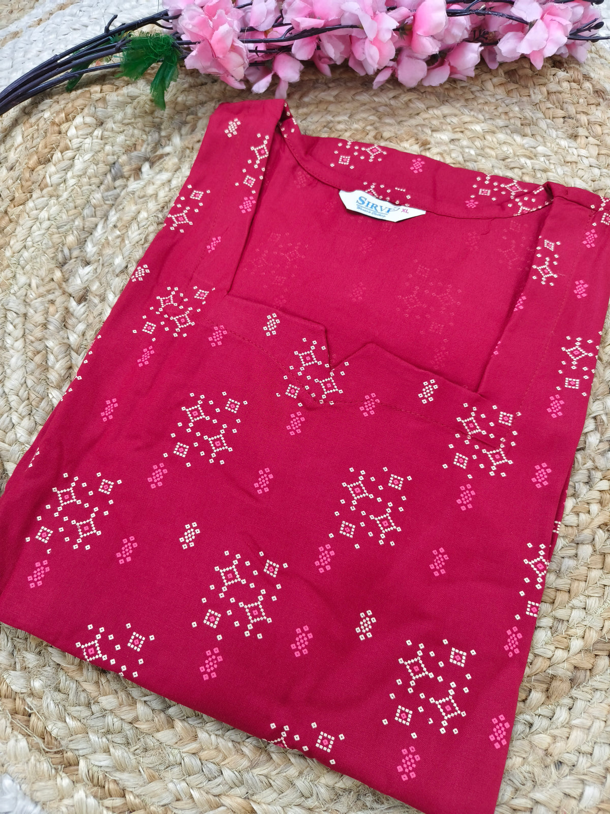 Maroon Rayon straight kurta