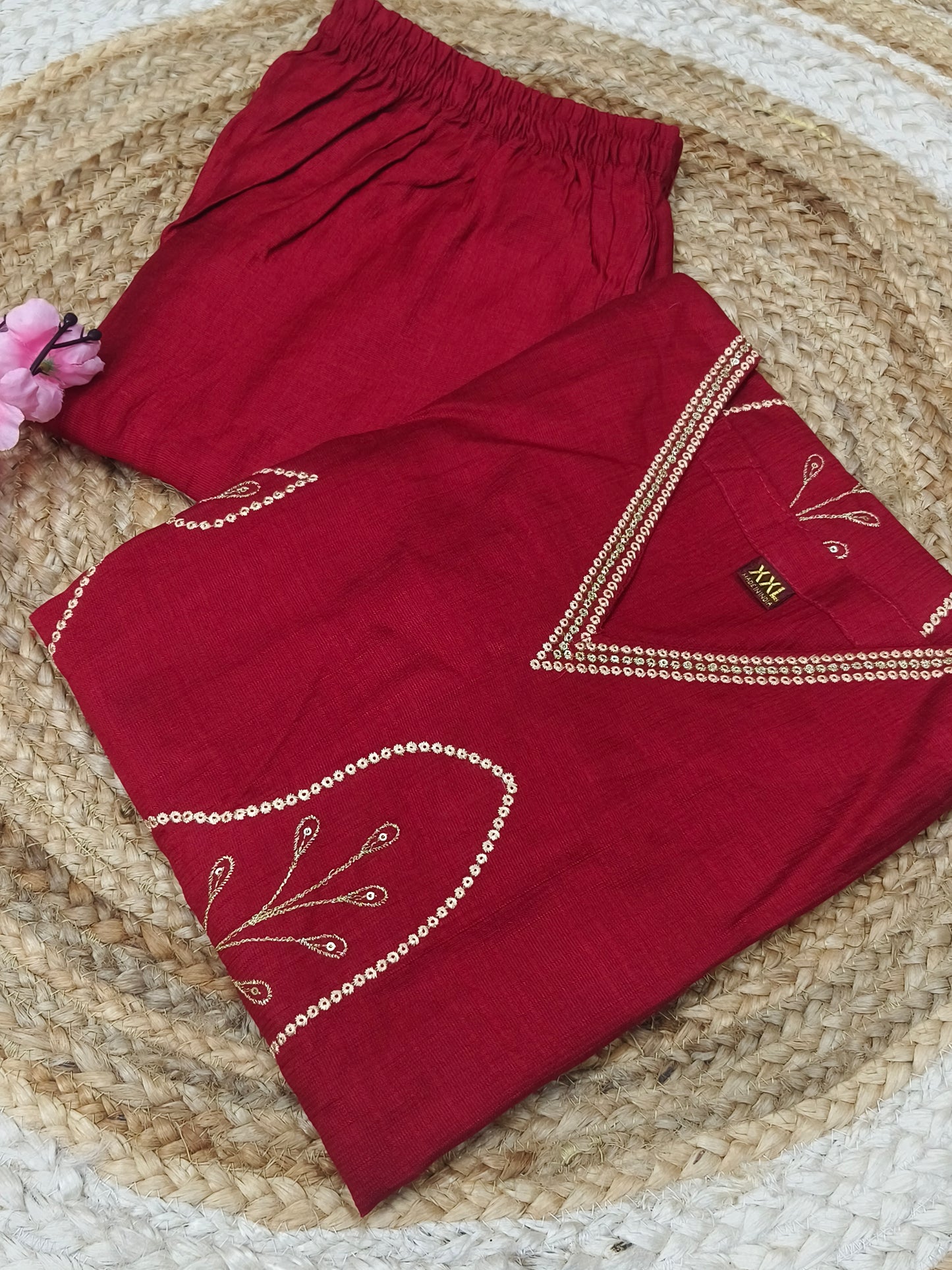 Marronish Red Vatican Silk Cord Set