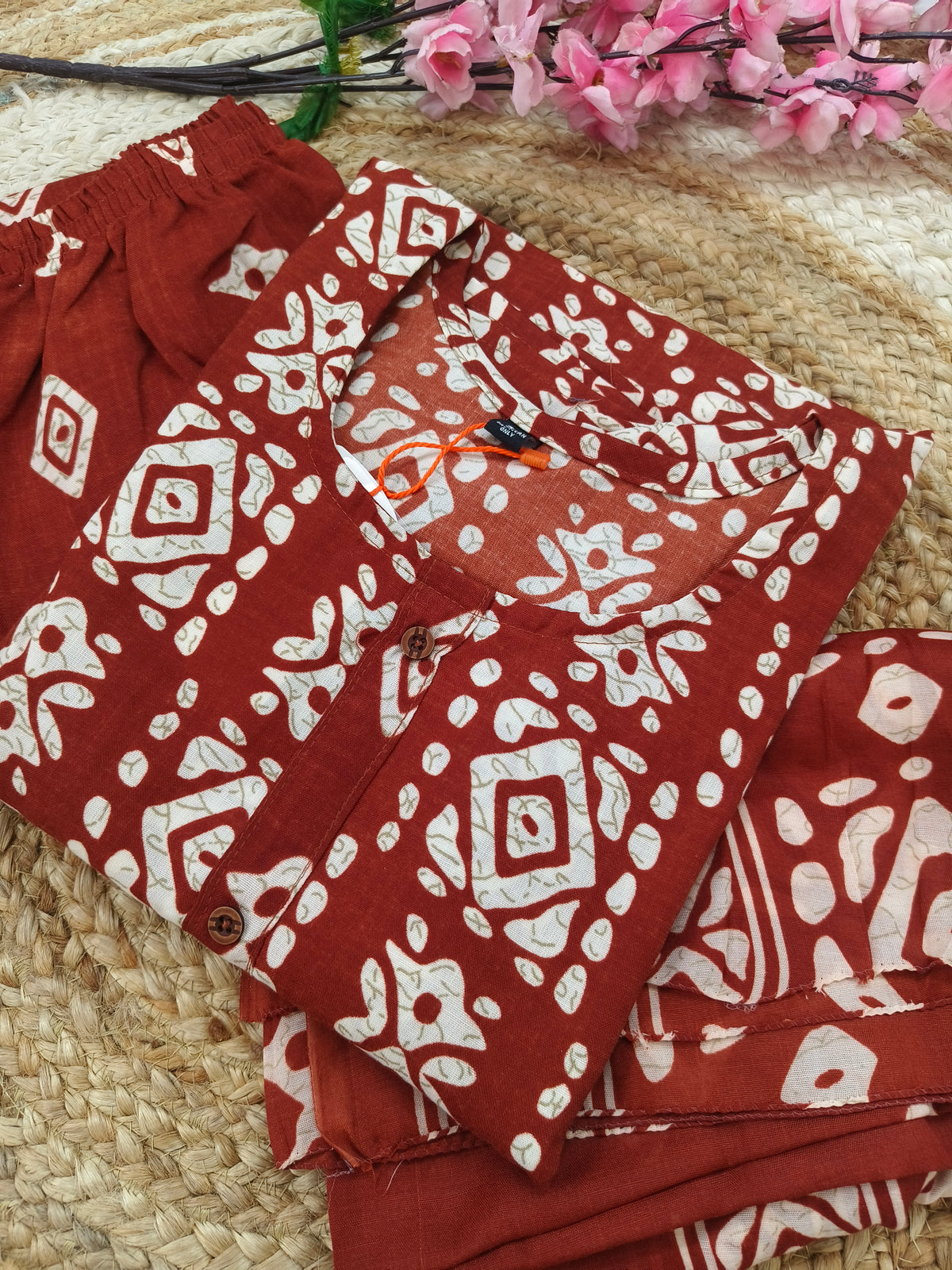 Orange Cotton sets with duppatta