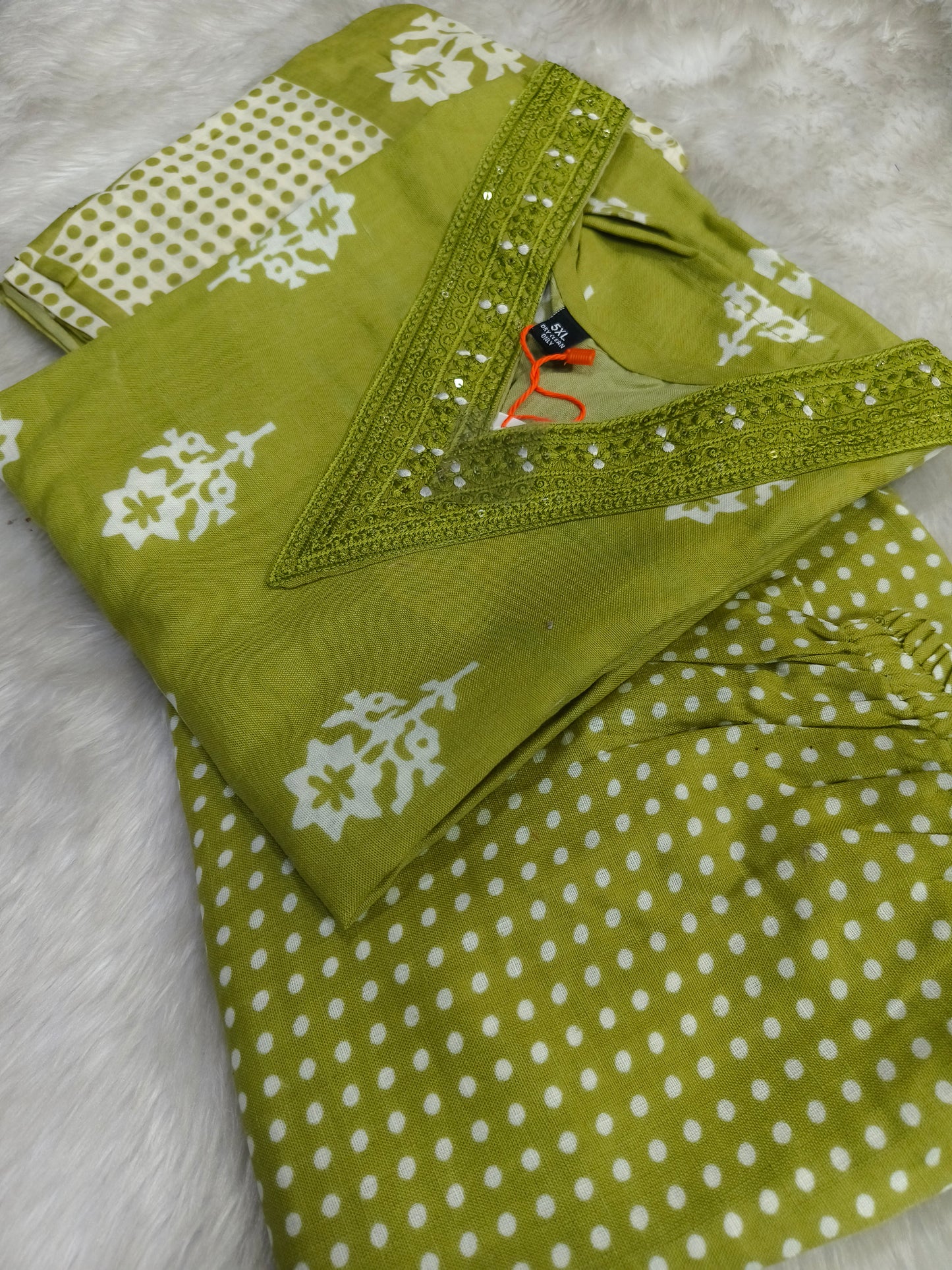 Green Cotton sets with duppata