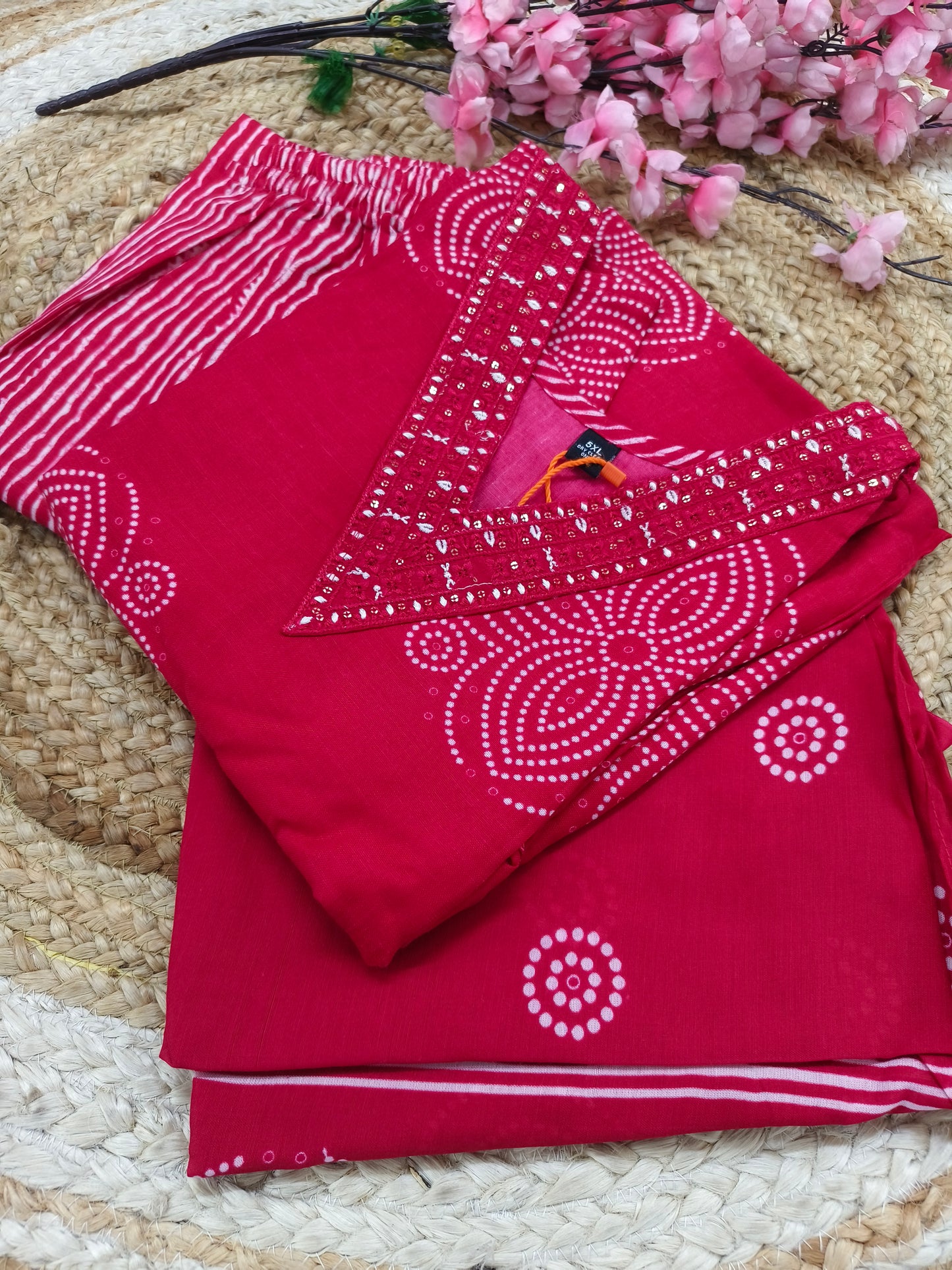 Pink Cotton sets with duppatta