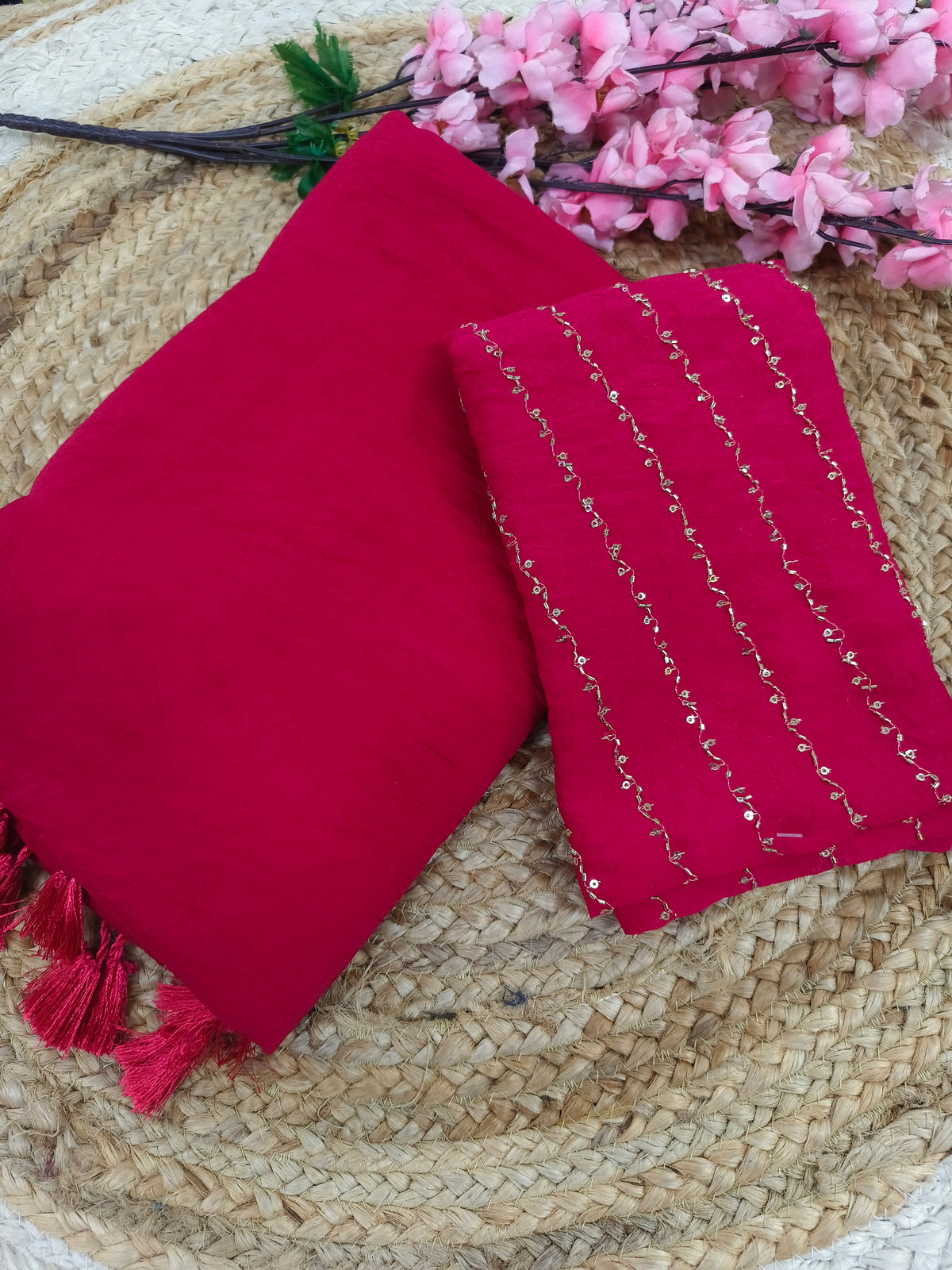 Rani Pink  Elegant designer saree