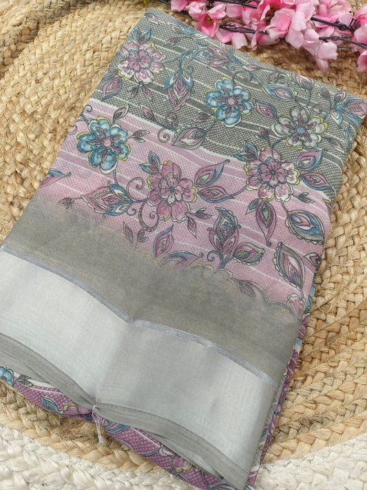 Grey Elegant Georgette sarees