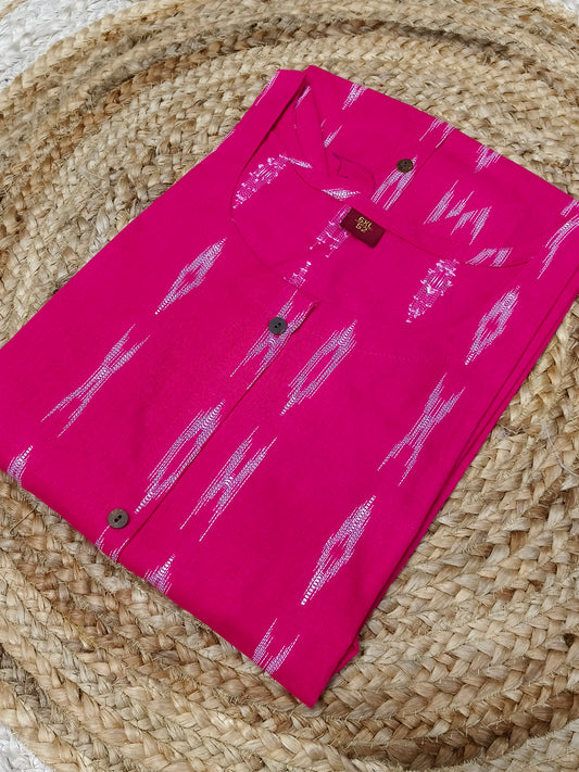 Pink cotton Aline kurta